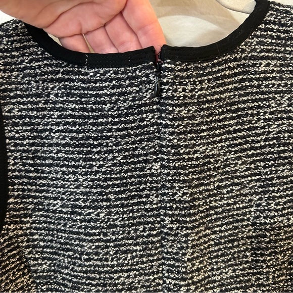J.Crew Women's Black White Tweed Wool Blend Sleeveless Fit Flare Dress Size 6 - Picture 5 of 6